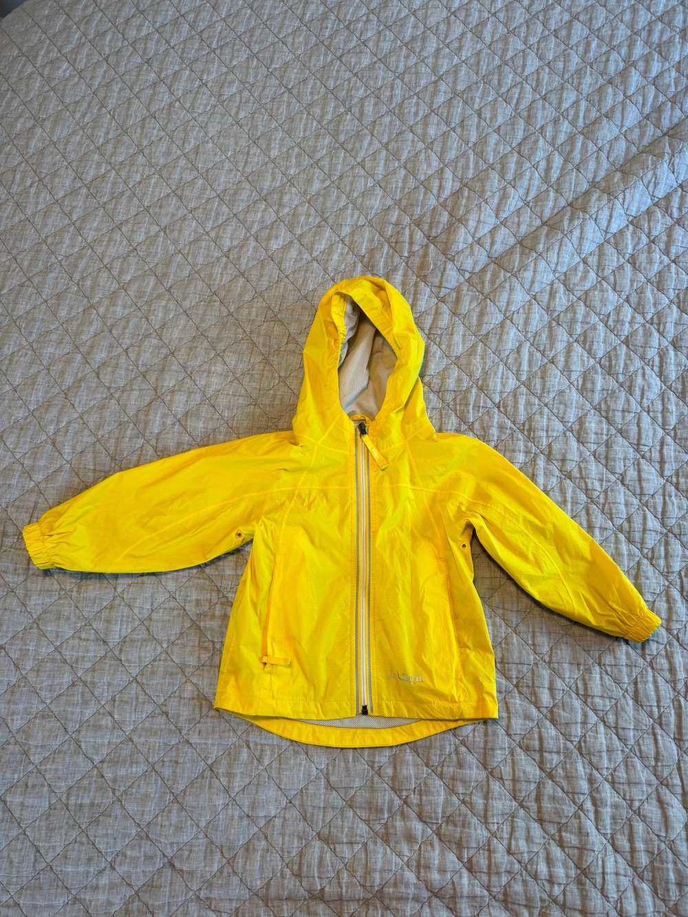 L.L. Bean Kids Bright Yellow Hooded Raincoat